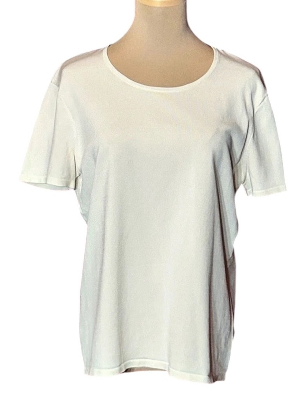 Jones New York Short Sleeve Top in White Size Large